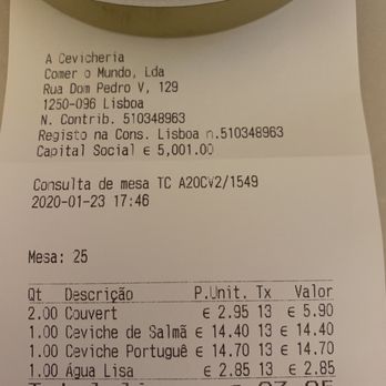 A Cevicheria - Shady charge on couvert/starter they give you after ordering - Gastropubs Near Me - Lisbon, 11