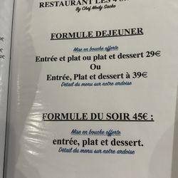 3-course options, chef selection