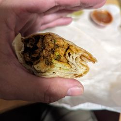 That Mexican Place - Adobada Burrito is now tiny, notice the right side is all tortilla too...
