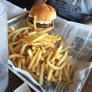 Front Porch - Spicy Pimento Cheeseburger with fries - Bars Near Me - Hoover, Alabama