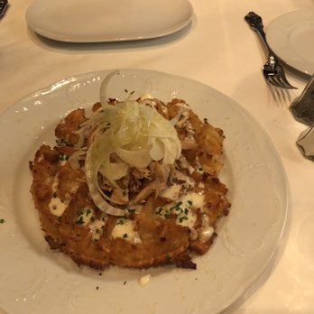 Hemingway - Salmon waffle and fennel appetizer. The smoked salmon is out of this world! - Steakhouses Near Me - Tulsa, Oklahoma Hemingway - Salmon waffle and fennel appetizer. The smoked salmon is out of this world! - Steakhouses Near Me - Tulsa, Oklahoma