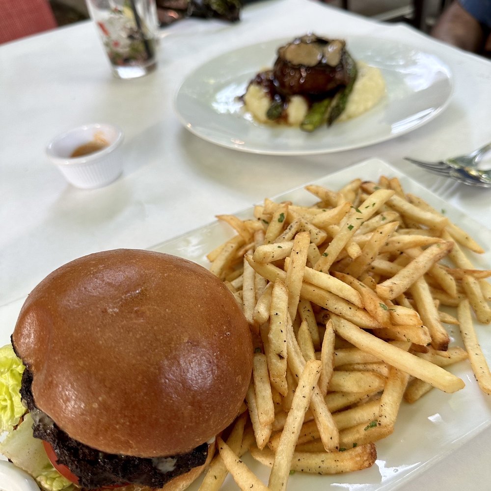 Red Tavern - Grilled Filet Mignon Bordelaise and The Bacon Jam Burger (without bacon! - New American Near Me - Chico, California Red Tavern - Grilled Filet Mignon Bordelaise and The Bacon Jam Burger (without bacon! - New American Near Me - Chico, California