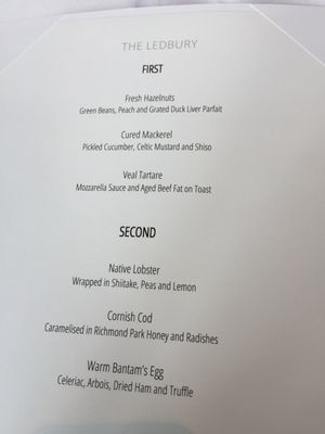 Menu photo 5 The Ledbury London, XGL Menu photo 5 The Ledbury London, XGL