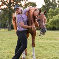 Rushlow's Arabian Farms - Lead Instructor Jolie, with Lesson Horse, Fabio
