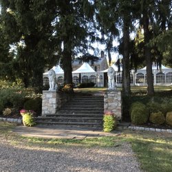 Peter Allen House - Stairs to the lower tent and historic home from the parking area.