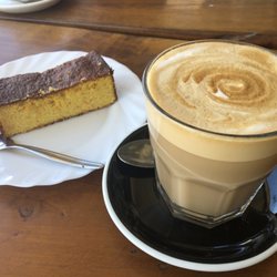 Suga Loaf Cafe - GF orange & almond cake with latte