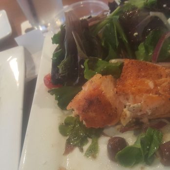 Frisco Taphouse - Greek Salad with Salmon added about 15 bucks - Bars Near Me - Columbia, Maryland