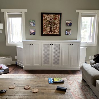 AK Cabinets - Finished large cannot with cat window seats on the ends :) - Cabinetry Near Me