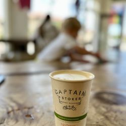 Captain + Stoker - Pistachio and rosehip latte