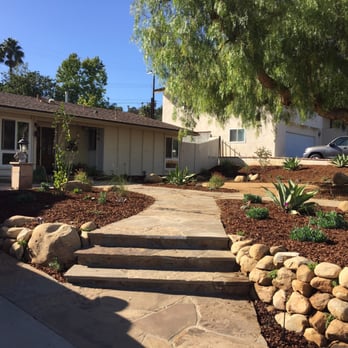 Anthony Marshall Landscape - a driveway with steps leading up to a house - Landscaping Near Me - Thousand Oaks, California