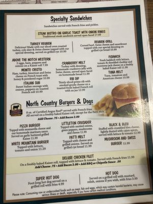 Menu photo 2 Littleton Diner Littleton, NH