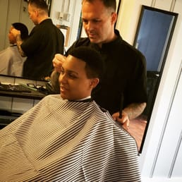 Getting my hair cut by Bill, the Owner. Getting my hair cut by Bill, the Owner.