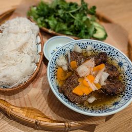 Bún Chả - Hanoi Style Vermicelli Noodles with Charred & Caramelized Pork Grilled Over Hot Charcoal