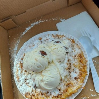 Fairmount Flavors - Butter almond topped funnel cake... - Ice Cream & Frozen Yogurt Near Me - Philadelphia, Pennsylvania Fairmount Flavors - Butter almond topped funnel cake... - Ice Cream & Frozen Yogurt Near Me - Philadelphia, Pennsylvania