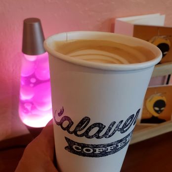 Calavera Coffee - Another pic of my oat milk latte with Cat & Cloud because hey, how often do you see lava lamps? - Coffee & Tea Near Me - Hollister, California Calavera Coffee - Another pic of my oat milk latte with Cat & Cloud because hey, how often do you see lava lamps? - Coffee & Tea Near Me - Hollister, California