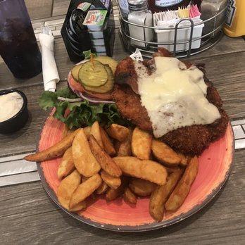 Mandy's Breakfast House - Crispy Chicken Sandwich with wedge fries! I'm a big guy and was not able to finish this big boy! A must! - Breakfast & Brunch Near Me - Sonora, California