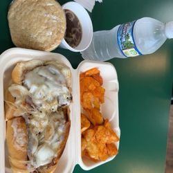 Nelson Cheese Factory & Deli - Philly Beef & Cheese, sugar cookie, Sriracha honey kettle chips and a $1.25 WATER