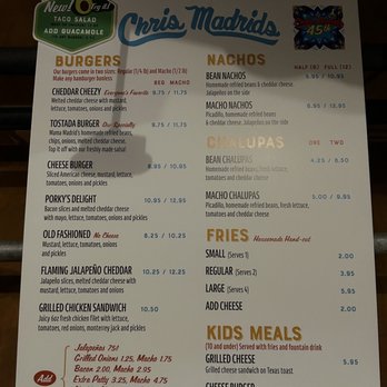 Chris Madrid's - The menu - Burgers Near Me - San Antonio, Texas Chris Madrid's - The menu - Burgers Near Me - San Antonio, Texas