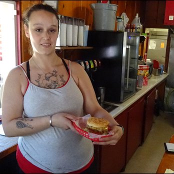 Burger Barn - I was "meeted and greated" by friendly Bryanna, was providing hosting service to diners. - Burgers Near Me - Pollock Pines, California