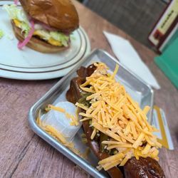 The Ripper! 1/4 lb Deep Fried Bacon Brat, Cherrywood Smoked Bacon, Guacamole, Pickled Jalapeño, Cheddar& Chipotle Mayo.