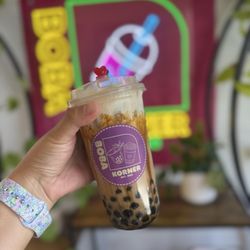 Boba Korner - Brown sugar milk tea with boba and cold foam
