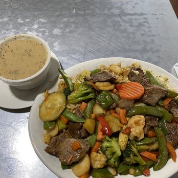 Bayside Dimitri's Family Dining - Steak Stir Fry and Mushroom Soup - American Near Me - New Baltimore, Michigan Bayside Dimitri's Family Dining - Steak Stir Fry and Mushroom Soup - American Near Me - New Baltimore, Michigan