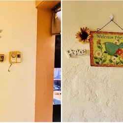 All Aspects Construction and Remodeling - Before; light switch oddly to a different room, old heater and cooling controllers. After; EMPTY WALL, except for my picture.