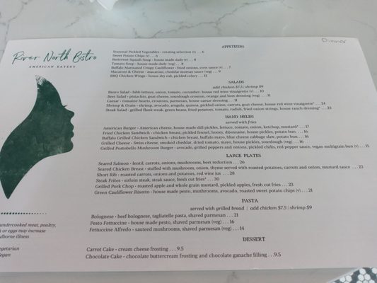 Menu photo 2 River North Bistro Chicago, IL
