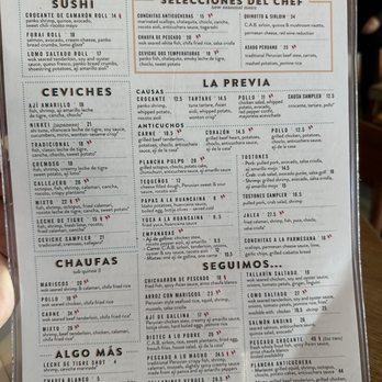 Pisco Y Nazca - Menu - Gastropubs Near Me - Kendall, Florida