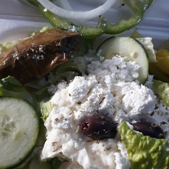 Gyro King - Potato salad and dolmades in Greek salad - Pizza Near Me - Palm Harbor, Florida Gyro King - Potato salad and dolmades in Greek salad - Pizza Near Me - Palm Harbor, Florida