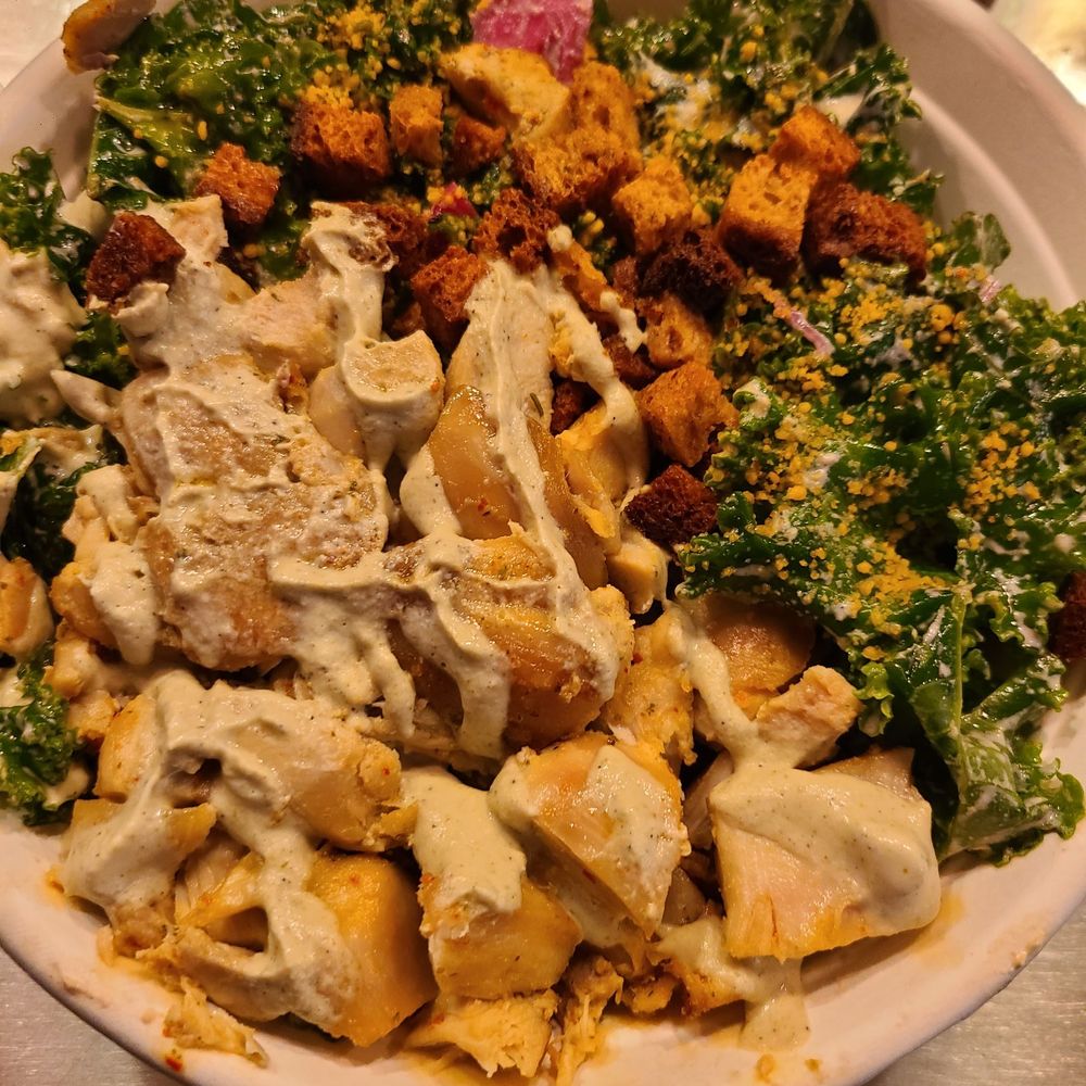 Springbone Kitchen - Kale Caesar salad, add chicken - Gluten-Free Near Me - New York, New York Springbone Kitchen - Kale Caesar salad, add chicken - Gluten-Free Near Me - New York, New York