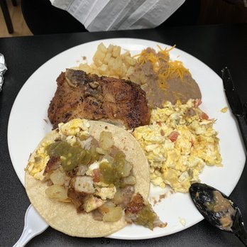 Bronco Burritos - Pork chop plate- building my taco - Mexican Near Me - Galveston, Texas Bronco Burritos - Pork chop plate- building my taco - Mexican Near Me - Galveston, Texas