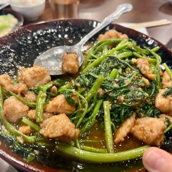 Red Hot Wok - Stir-fried chicken with kang kung in satay sauce ($15.95) - Chinese Near Me - Palo Alto, California Red Hot Wok - Stir-fried chicken with kang kung in satay sauce ($15.95) - Chinese Near Me - Palo Alto, California