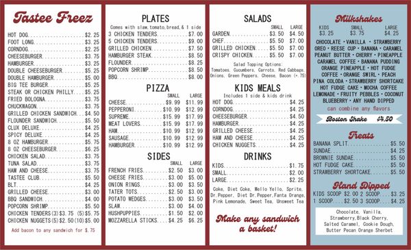 Menu photo 1 Tastee Freez Galax, VA