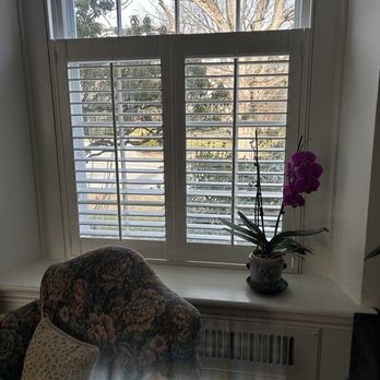Blinds Brothers - Beautiful living room half shutters! - Shades & Blinds Near Me Blinds Brothers - Beautiful living room half shutters! - Shades & Blinds Near Me