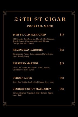 Menu photo 2 24th Street Cigar Lounge Phoenix, AZ