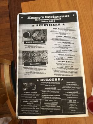 Menu photo 2 Henry's Restaurant Lockhart, TX