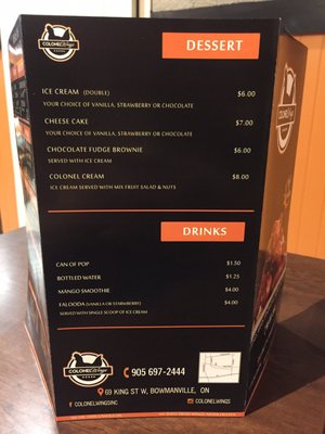 Menu photo 6 Colonel Wings Bowmanville, ON