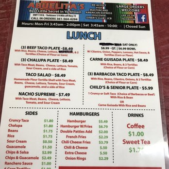 Abuelita's - Current as of 5-10-17 - Burgers Near Me - Yorktown, Texas