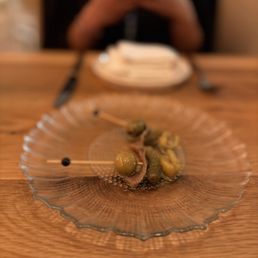 anchovy, olive, and pickle appetizer bite anchovy, olive, and pickle appetizer bite