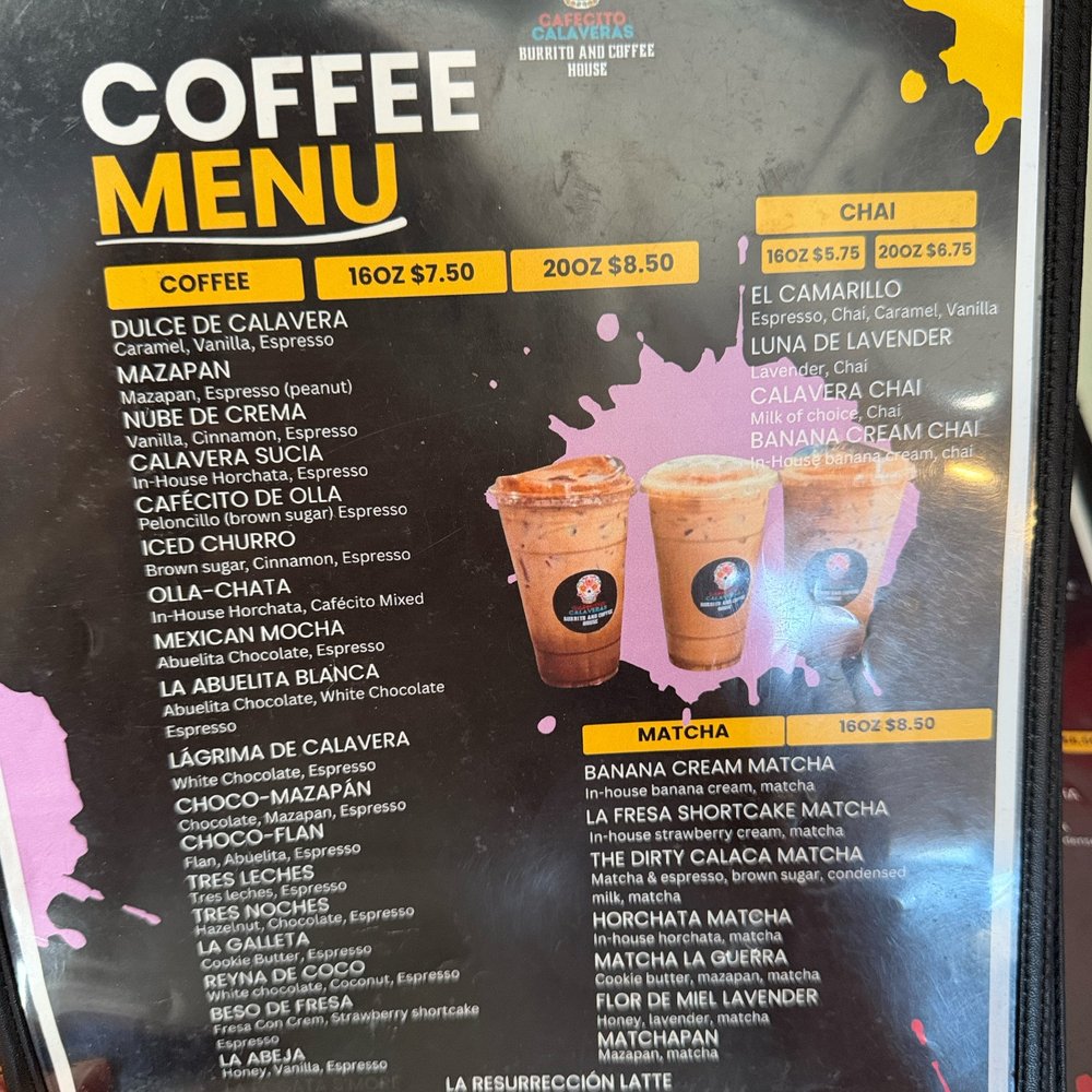 Cafecito Calaveras - Menu (as of 5/14/26) - Mexican Near Me - Cathedral City, California Cafecito Calaveras - Menu (as of 5/14/26) - Mexican Near Me - Cathedral City, California