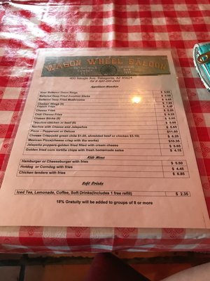Menu photo 5 Wagon Wheel Saloon Patagonia, AZ