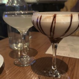 (Left) Pear Drop (right) Vietnamese Coffee Martini