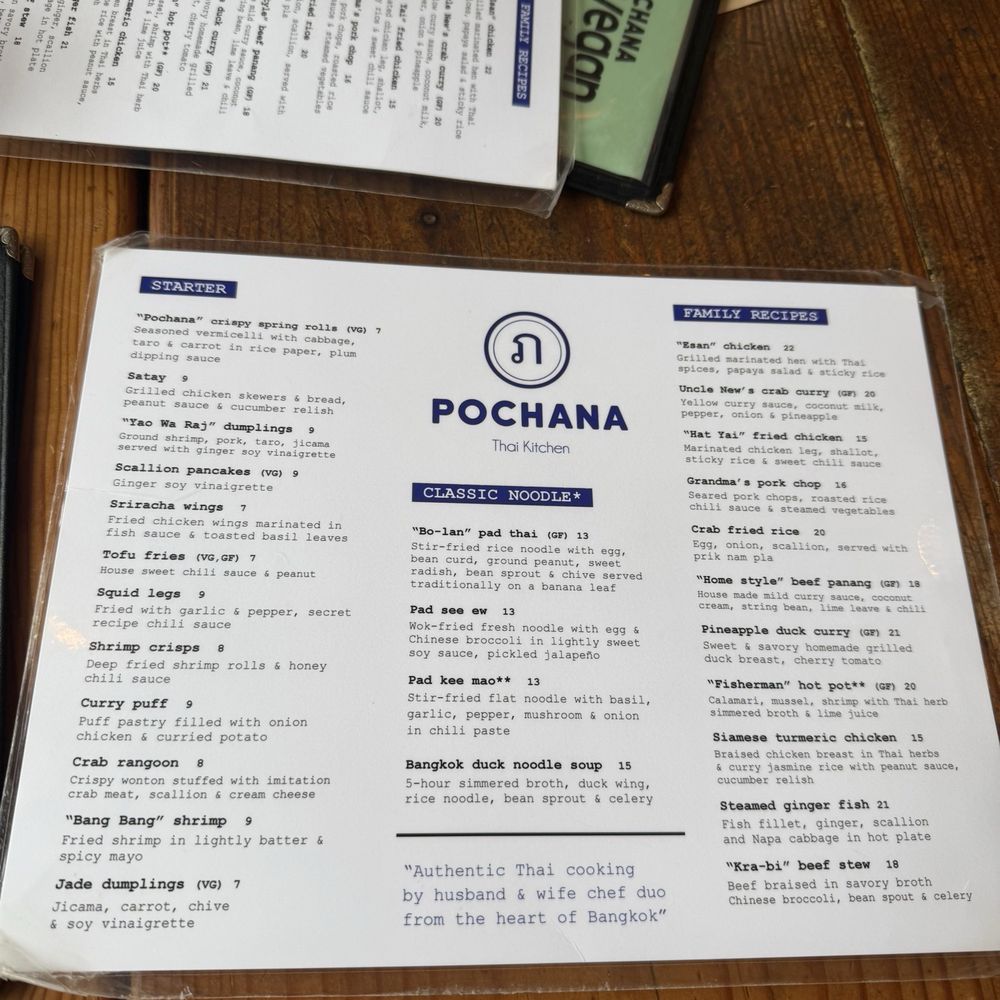 Pochana Thai Kitchen - menu - Thai Near Me - Astoria, New York