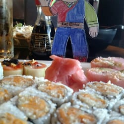 Baba Sushi - Just a section of an 18 inch platter of sushi, no skimping on the ginger and horse radish ..in house made fresh soy sauce too!!!