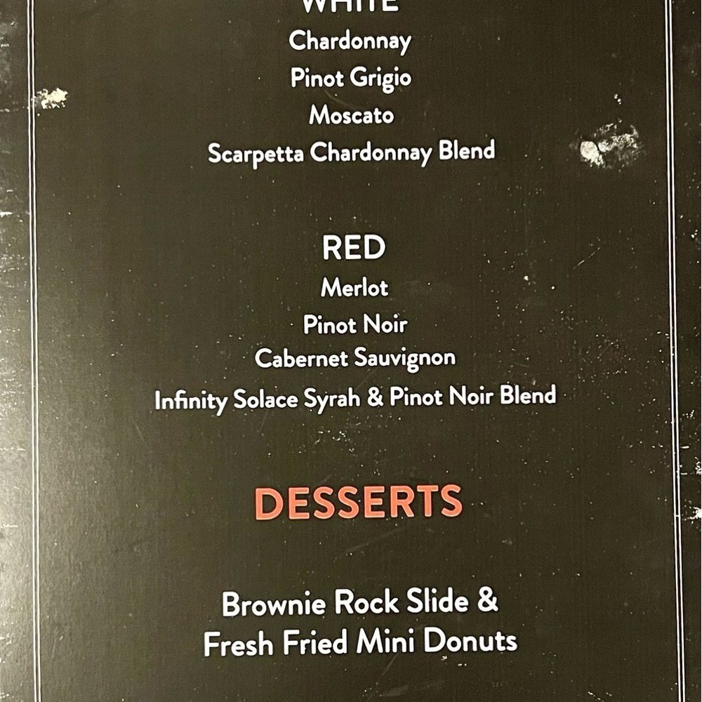 Wine and dessert menu Wine and dessert menu
