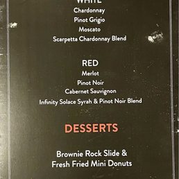 Wine and dessert menu Wine and dessert menu