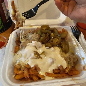 Taqueria Roberto Jr - My fav thing to get here. Chile Verde fries with Jack cheese and pico on the side. So goooood. - Mexican Near Me - Sacramento, California Taqueria Roberto Jr - My fav thing to get here. Chile Verde fries with Jack cheese and pico on the side. So goooood. - Mexican Near Me - Sacramento, California