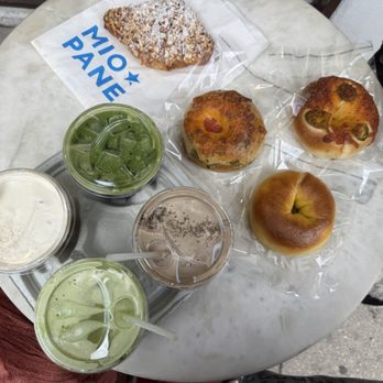 Miopane - almond croissant, roasted tomato with herbs & cheddar, jalapeños sharp cheddar, mango cream cheese. - Bakeries Near Me - Pasadena, California