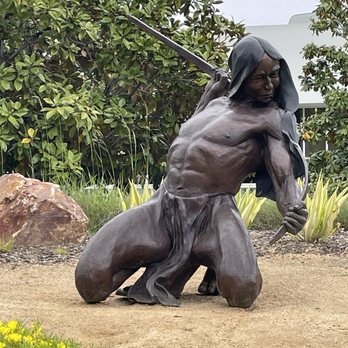 Cerritos Sculpture Garden - There was no plaque to give this man's story but he appears to be indigenous - Public Art Near Me - Cerritos, California